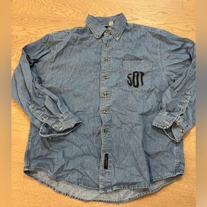 Sigma Delta Tau SDT Size Small Oversized Denim Button Down Shirt New With Tags
